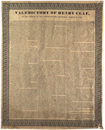 Henry Clay oklevele az Egyesült Államok Szenátusában, 1842. március 31. alkotó: American School