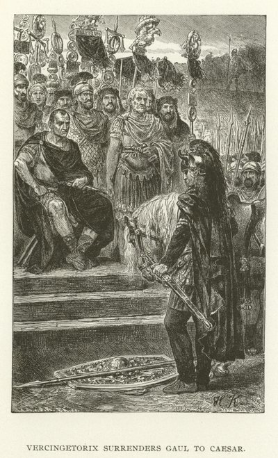 Vercingetorix átadja Galliát Caesarnak alkotó: American School