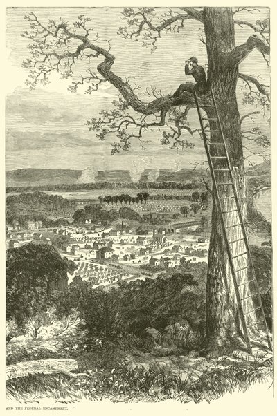 Kilátás Chattanoogára és a szövetségi táborra, 1863. november alkotó: American School