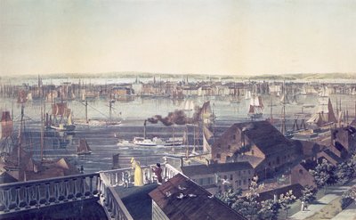 Manhattan kilátása Brooklynból, 1837 alkotó: American School