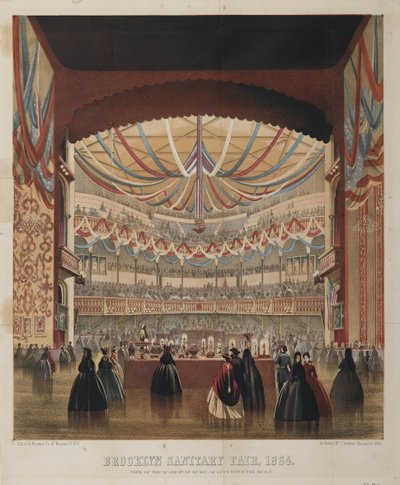 A Zeneakadémia látványa a színpadról, Brooklyn Sanitary Fair, 1864 alkotó: American School