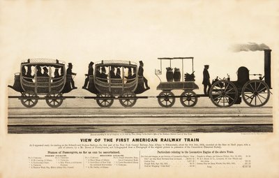 Kilátás az első amerikai vasúti vonatra, kocsma. 1865 alkotó: American School