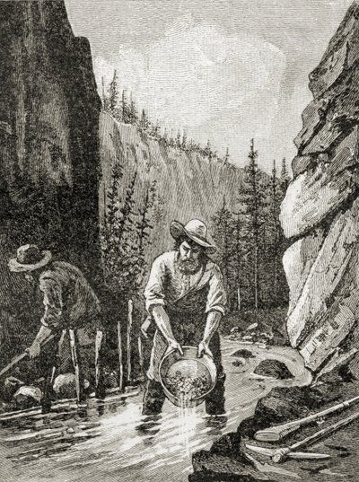 Arany kimosása, az A. S. Barnes und Co. által 1885-ben kiadott „A Brief History of the United States” c. alkotó: American School