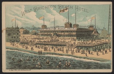 West Brighton Beach Hotel, USA (színes gravírozás) alkotó: American School