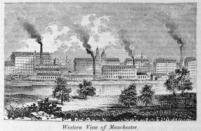Manchester nyugati képe, „Egész országunk: Az Egyesült Államok múltja és jelene, történelmi és leíró” című filmből, John Warner Barber és Henry Hare, 1861 alkotó: American School