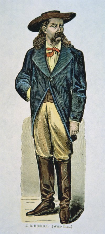 "Wild Bill" Hickok (1837-76) (színes fametszet) alkotó: American School