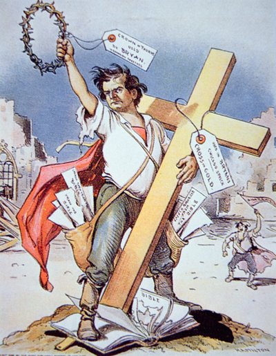William Jennings Bryan (1860-1925) beszédet egy demokrata kongresszuson, Chicagóban alkotó: American School