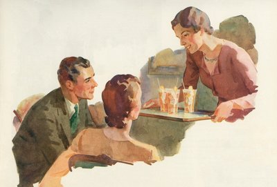 Nő felszolgáló jeges tea a barátainak alkotó: American School