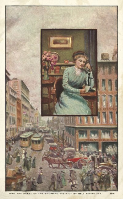 Nők telefonálnak egy boltba alkotó: American School