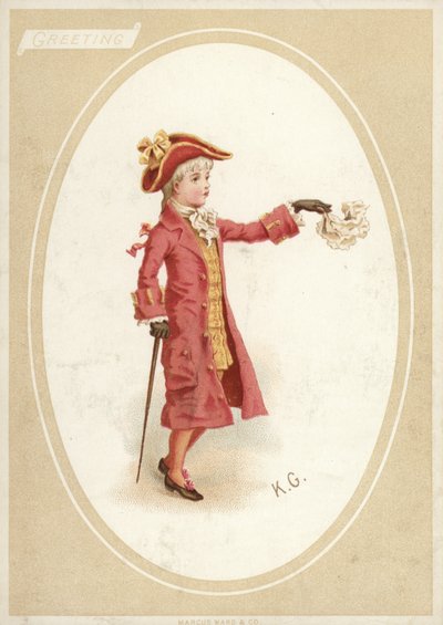 Fiatal fiú 18. századi jelmezben alkotó: American School