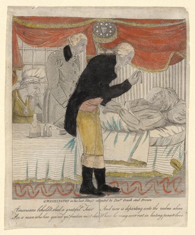 G. Washington utolsó betegségében, amelyen Craik és Brown doktorok vettek részt alkotó: Amos Doolittle