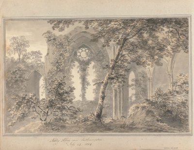 Látványok Angliában, Skóciában és Walesben: Netley Abbey Southampton közelében, 1804. július 24. alkotó: Amos Green