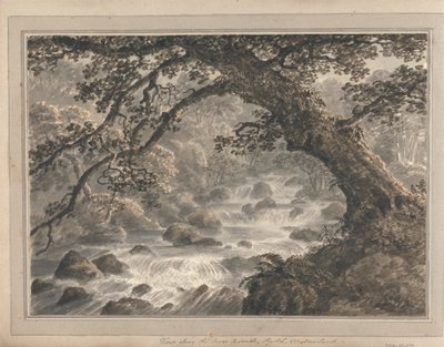 Kilátások Angliában, Skóciában és Walesben: Nézet az alsó Cascade-ról, Rydal Westmorland alkotó: Amos Green