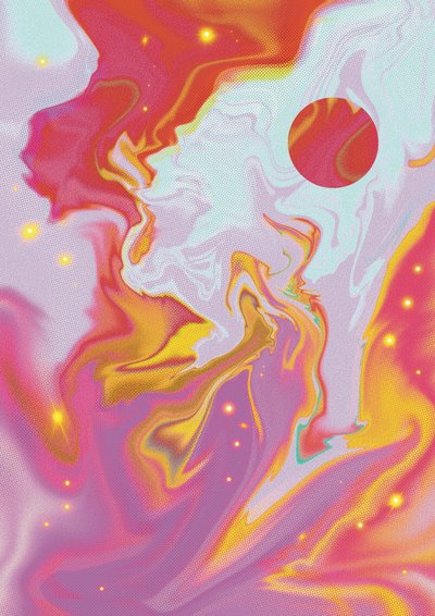 Élénk, folyékony bolygó ragyogás alkotó: Amy Louise Baker