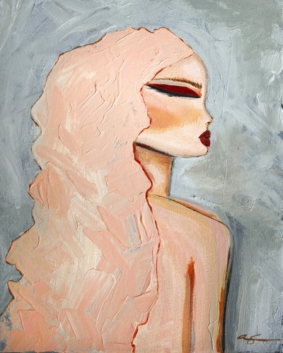 Elegáns rózsaszín hajú portré alkotó: Amy Straley