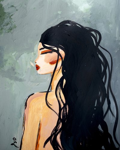 A nyugodt nő profilja alkotó: Amy Straley