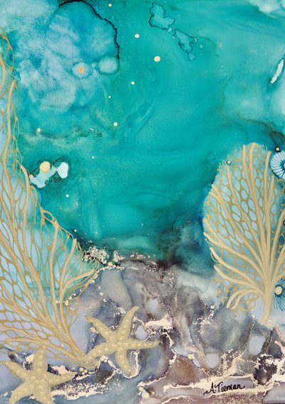 Aranyszínű óceáni tengeri csillag alkotó: Amy Tieman