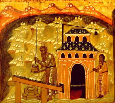Sótermelés a Szolovetszkij színeváltozási kolostorban a Szolovetszkij-szigeteken, XVII. alkotó: Ancient Russian Art