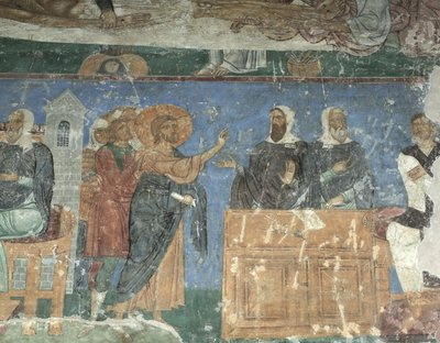 Krisztus Anna és Kajafás előtt, 12. század alkotó: Ancient Russian frescos