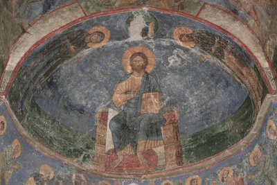 Krisztus trónoló világmegváltója, 12. század alkotó: Ancient Russian frescos