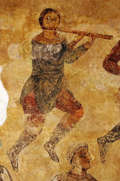 Zenészek és akrobaták részletek alkotó: Ancient Russian frescos