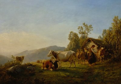 Tejszlányok tehenekkel alkotó: Anders Askevold