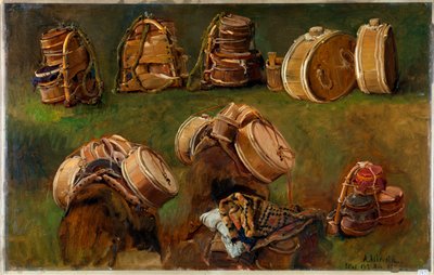 ""Etude de bats pour bete de somme"" (Tanulmány a nyeregekről és más tárgyakról) Peinture d