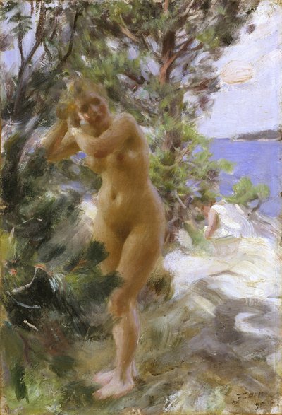 A fürdő után alkotó: Anders Leonard Zorn