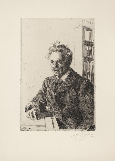 August Strindberg, 1910 alkotó: Anders Leonard Zorn