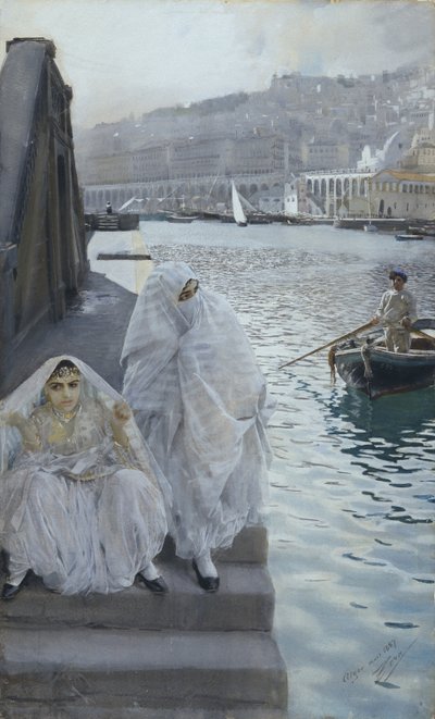 Algír kikötőjéből par Zorn, Anders Leonard (1860-1920). Akvarell papíron, mérete: 67x41 alkotó: Anders Leonard Zorn