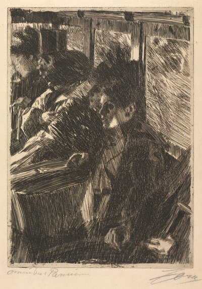 Omnibusz, 1892. alkotó: Anders Leonard Zorn