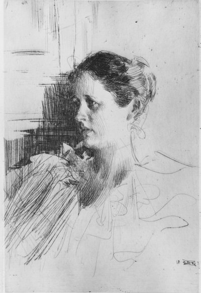 Charles Nagel asszony portréja alkotó: Anders Leonard Zorn