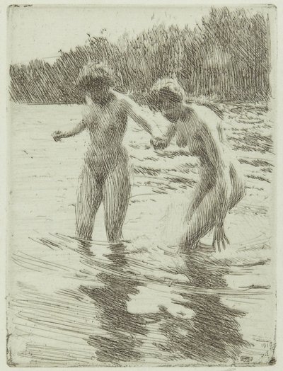 Két fürdőző alkotó: Anders Leonard Zorn