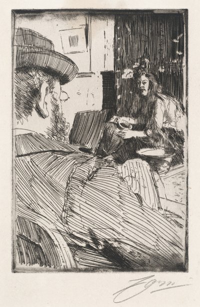 Albert Besnard és modellje alkotó: Anders Leonard Zorn