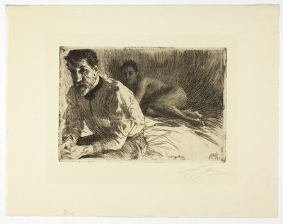 Augustus Saint Gaudens II (Saint Gaudens és modellje) alkotó: Anders Leonard Zorn
