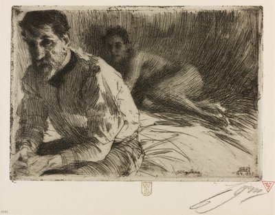 Augustus Saint Gaudens II (Saint Gaudens és modellje) alkotó: Anders Leonard Zorn