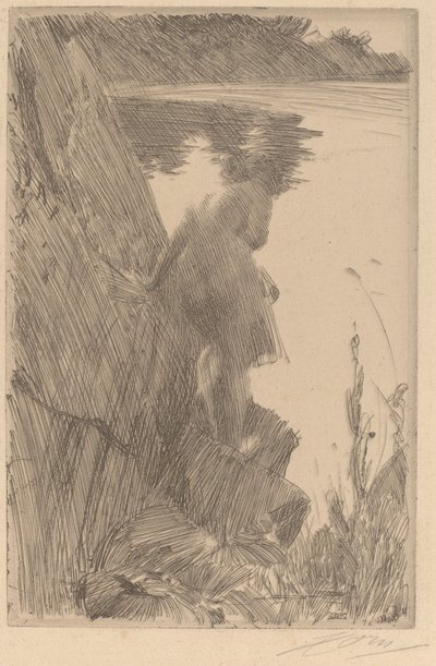 Fürdő III (hátfürdőző) alkotó: Anders Leonard Zorn