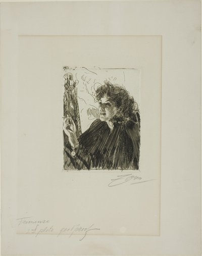 Lány cigarettával II alkotó: Anders Leonard Zorn
