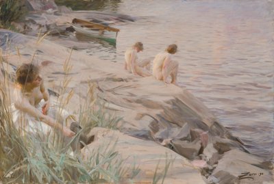 A szabadban fürdő lányok alkotó: Anders Zorn