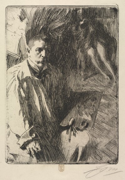 A művész és modelljének portréja alkotó: Anders Leonard Zorn