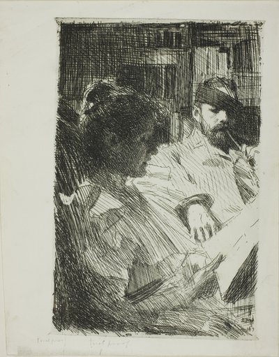 Olvasás (Mr. és Mrs. Ch. Deering) alkotó: Anders Leonard Zorn