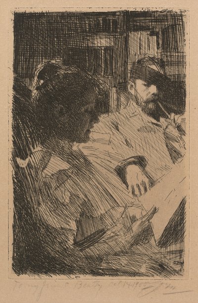 Olvasás (Ch. Deering úr és felesége) alkotó: Anders Zorn