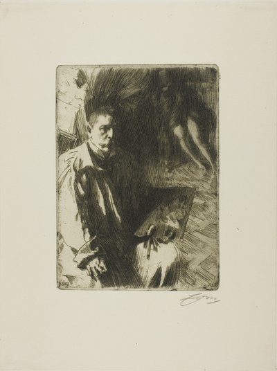 Önarckép a II. modellel alkotó: Anders Leonard Zorn