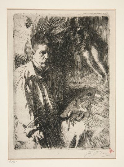 Önarckép modellel II alkotó: Anders Zorn