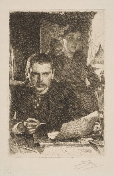 Önarckép feleségével, Emmával alkotó: Anders Zorn