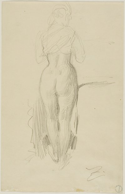 Álló női alak hátulról nézve alkotó: Anders Zorn