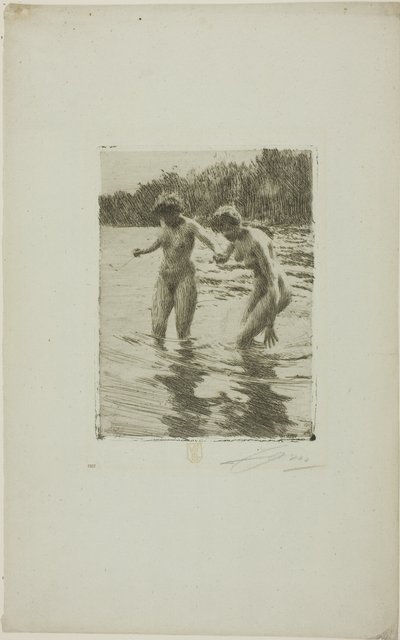 Két fürdőző alkotó: Anders Leonard Zorn