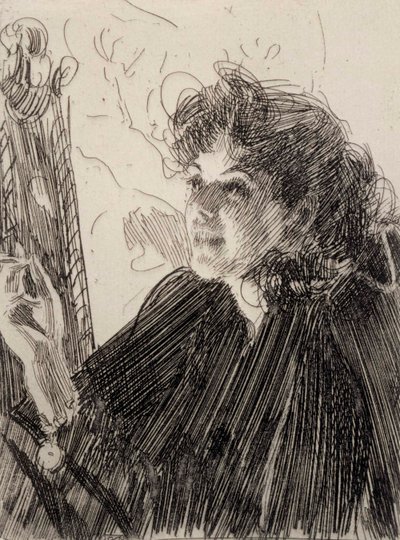 Dohányzó nő alkotó: Anders Zorn