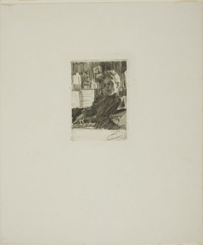 Fiatal norvég a zongoránál alkotó: Anders Leonard Zorn