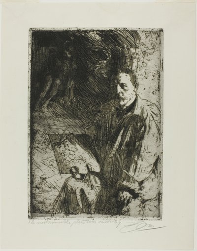 Zorn és modellje alkotó: Anders Leonard Zorn